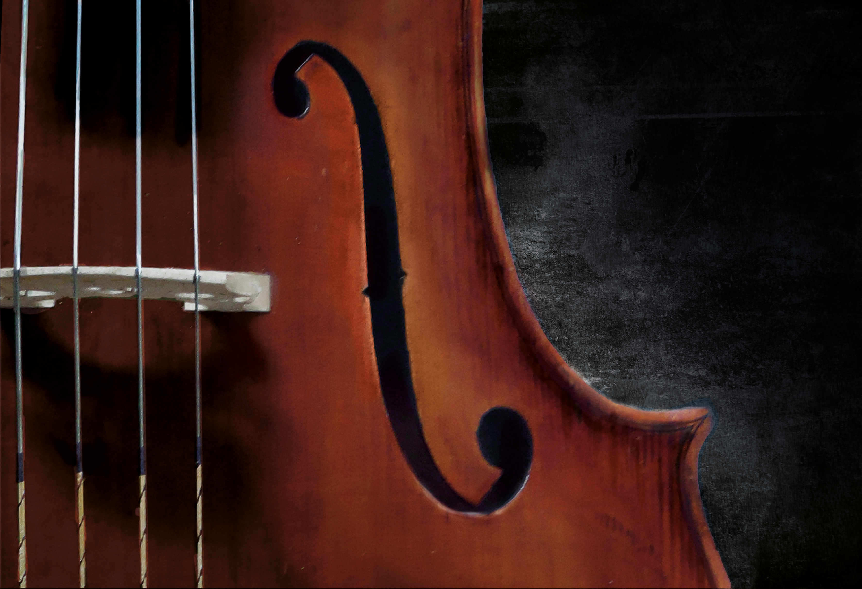 geschilderde cello krul